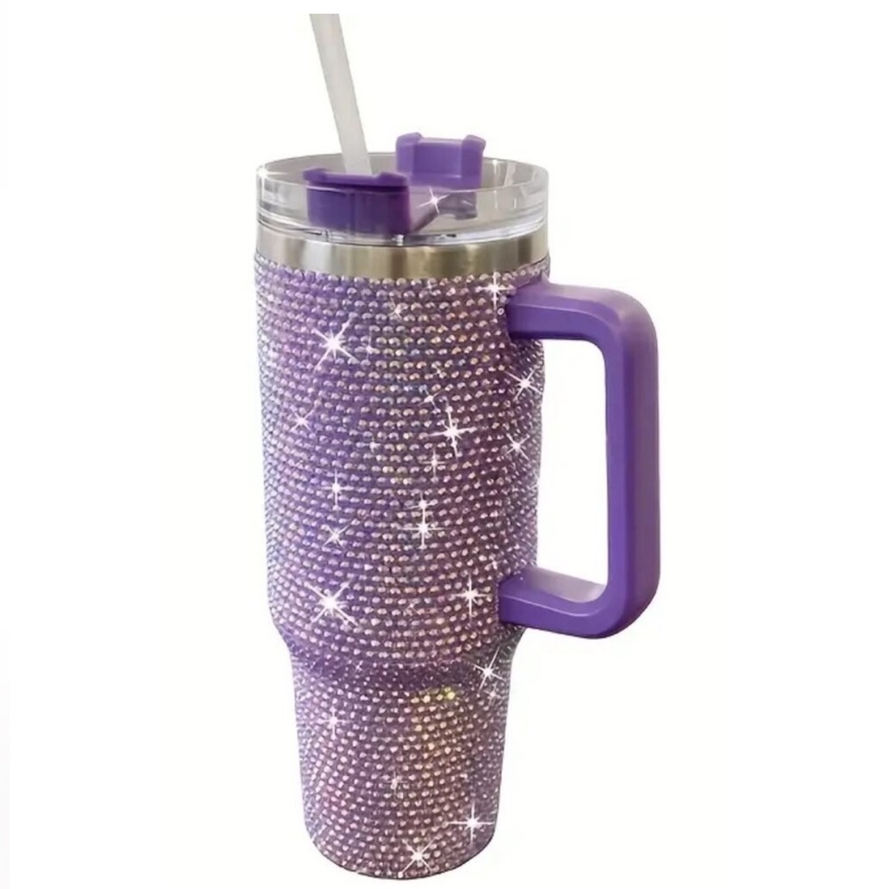 40oz Premium Rhinestone Insulated Stainless Steel, Insulated Tumbler New PURPLE